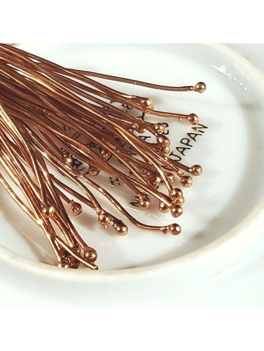 Solid Raw India Copper Handmade 1.5 Inches Long 22 GA Ball Headpins Findings 20p